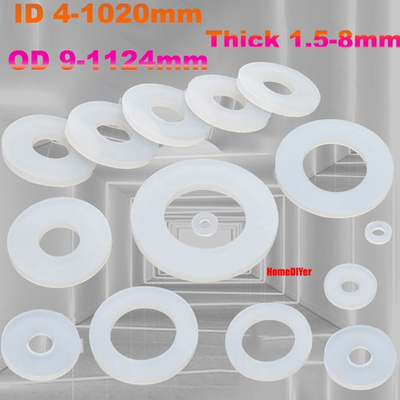 #ad Round White Silicone Flange Gaskets High Temp Sealing Flat Washers ID 4mm 1020mm $113.30