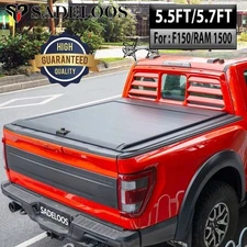 5.5FT/5.7FT Retractable Truck Bed Tonneau Cover Fit For 11-25 Ford F150/RAM 1500
