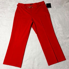 Halston - Women’s ORANGE Dress Pants - Flat Front/Buckle Detail - Size 14