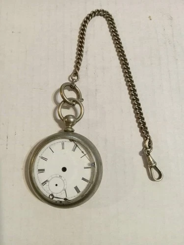 Vintage Elgin Natl Watch Co Pocket Watch Fahys OreSilver Watch Case Dated 1884
