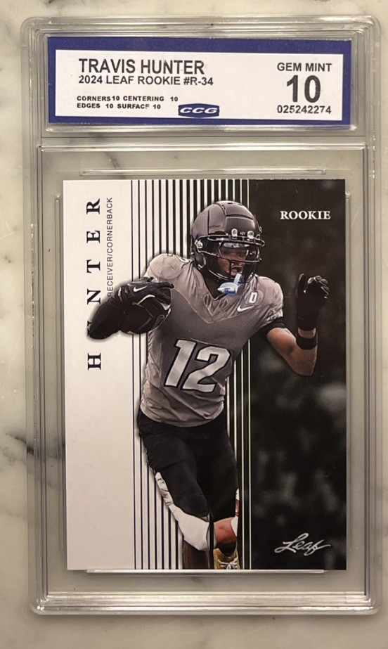 Leaf 2024 Leaf Rookie Travis Hunter Colorado Buffaloes #R-34 CGC 10 Rookie