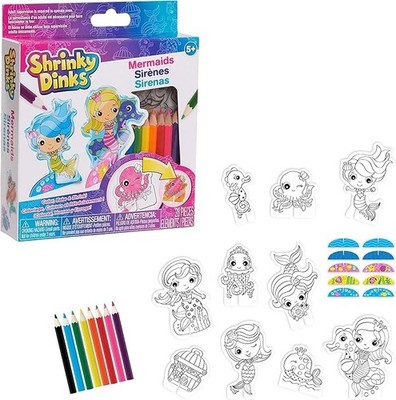 Shrinky Dinks Minis Mermaids, Includes 10 Preprinted Shrinky Dinks, Kids
