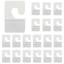 300Pcs Clear Plastic Self Adhesive Hang Tags J-Hook Tags Hanging Folder Tabs