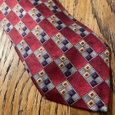 Vintage EUC Robert Talbott For Mark Shale Geometric Silk Tie USA Hand Sewn