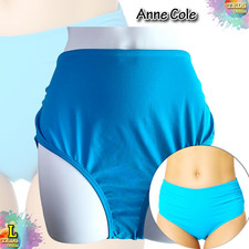 NWT Anne Cole L Convertible High Waist Shirred Swim Bottom MYMB36001 Ocean 56