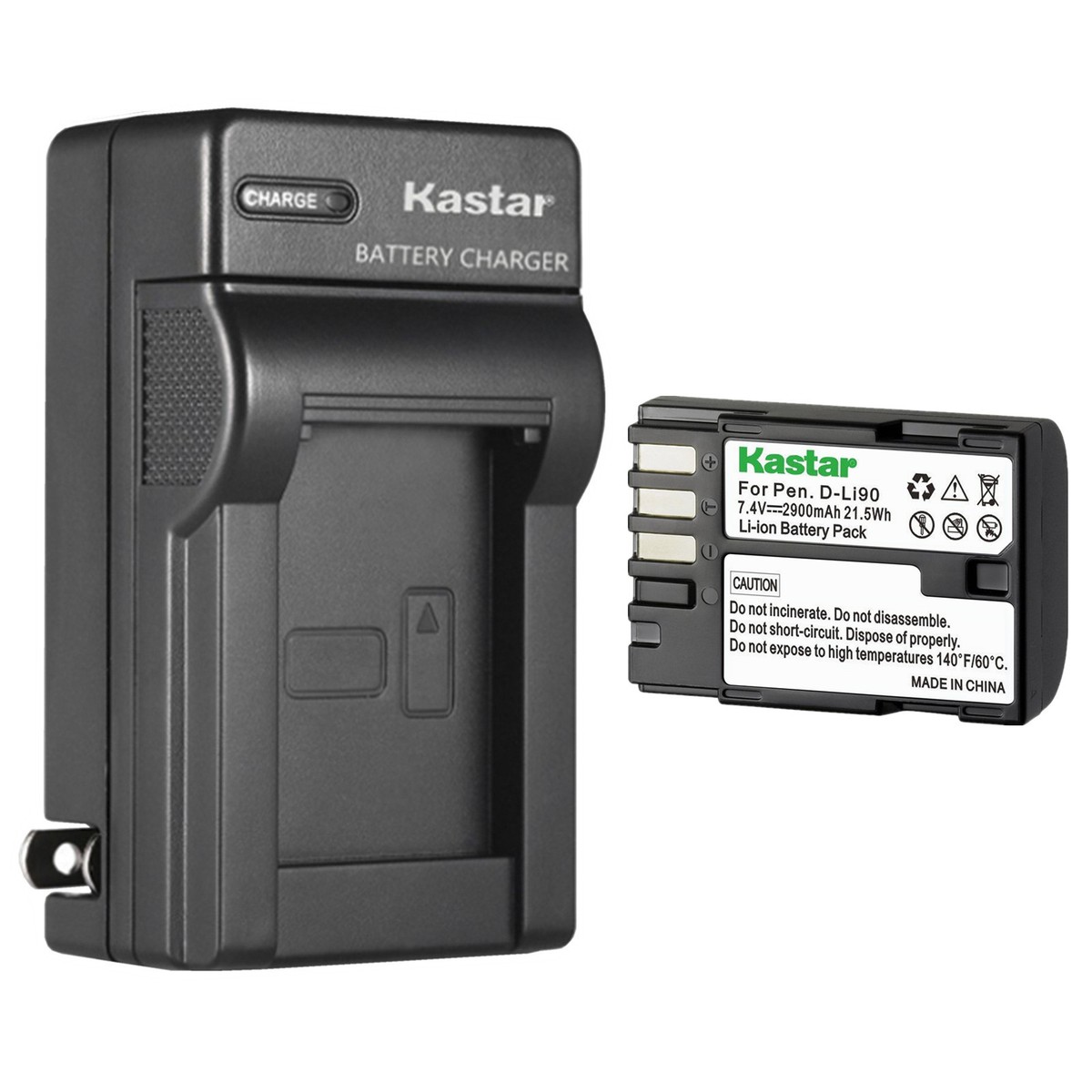 パック Kastar Battery AC Wall Charger for Pentax D-Li90 D-BC90