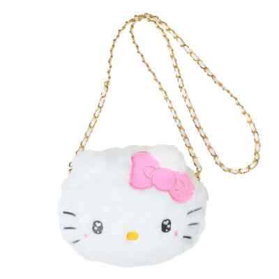 Hello Kitty Face Shaped Fur Shoulder Bag Cute Plush Sanrio Japan Official Limite