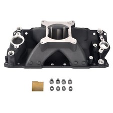 Intake Manifold Single Plane Black For 1957-1995 Small Block Chevy Sbc 350 400
