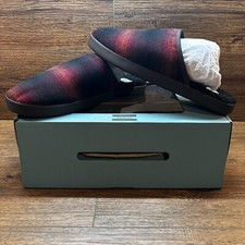 NEW Toms Harbor Red Abstract Plaid Slippers Men  s US 10.5 New In Box