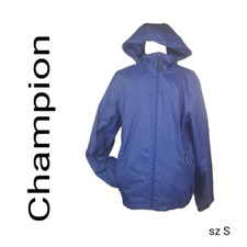 Champion Blue Packable Lightweight Windbreaker Jacket sz S