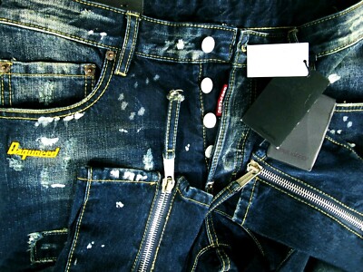 HOT NWT ITALY Men's DSQUARED2 @ CLEMENT TAPERED CROPPED DISTRESS Jeans 42 EUR 30