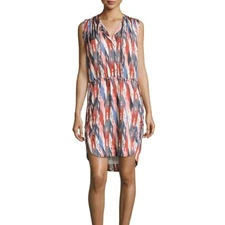 Isabel Marant Etoile Hollis Ikat Womens Sleeveless Printed Short Mini Dress L 40