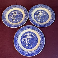 Blue Willow-Willow Ware Royal China Underglaze k52 Tea Plate Set Of 3
