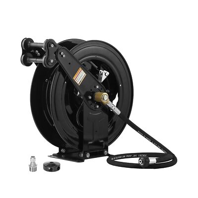 Auto-Retractable Pressure Washer Hose Reel, 50FT x 3/8