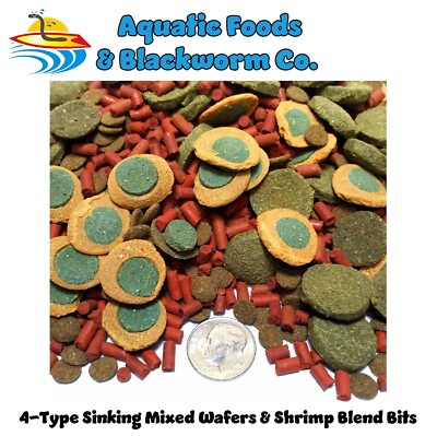4-Type Spirulina Wafers, Shrimp Bits, Pleco's, Catfish, Shrimp, ALL Fish GB-250