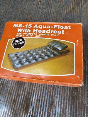 Vtg 70-80s MS-15 Aqua Float Pool Headrest 78x28  Water Box Festival Sun Products