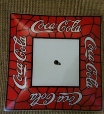 Vtg Coca Cola Tiffany Style Ceiling Light Shade Red White Pebbled Glass 14"