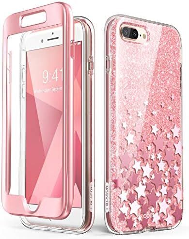 iPhone7/8Plus-CosmoV2-SP-Pink Cosmo Glitter Clear Bumper Case for iPhone 8 Plus/