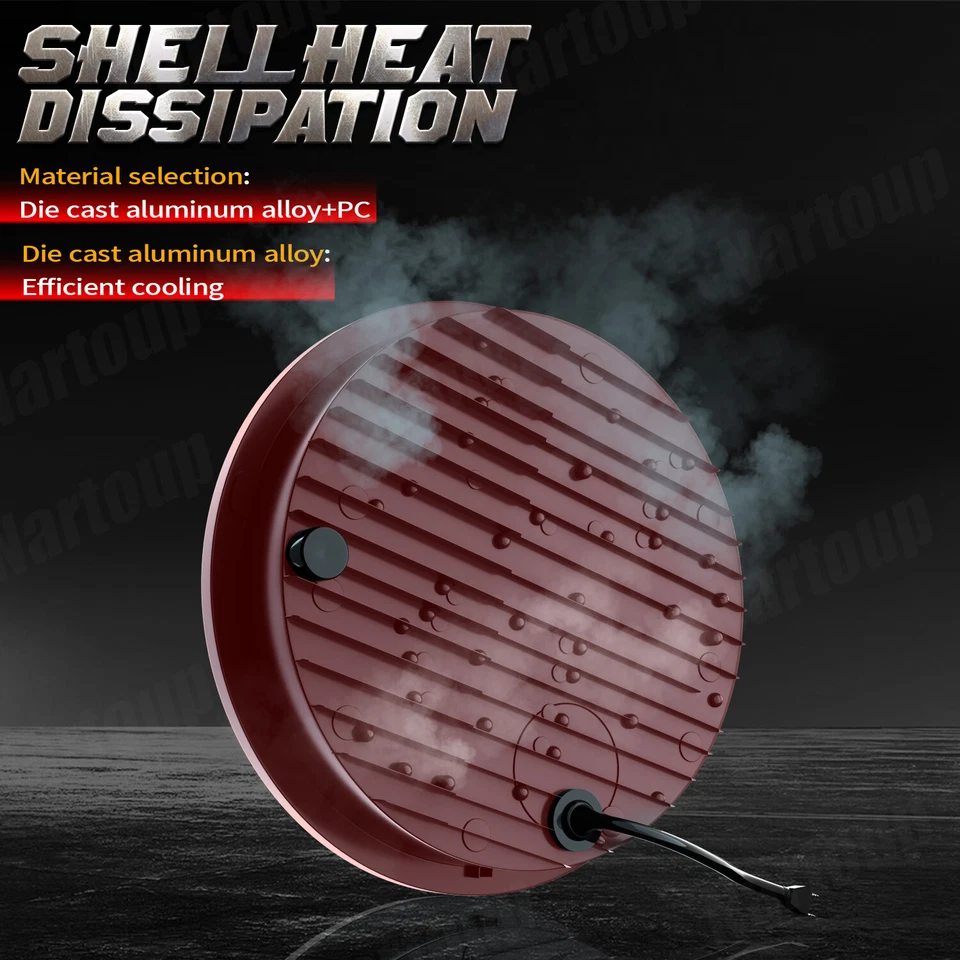 DOT Pair 7" inch Round LED Headlights Hi-Low Beam fit chevrolet P10 P20 P30 Van - Image 4 of 4