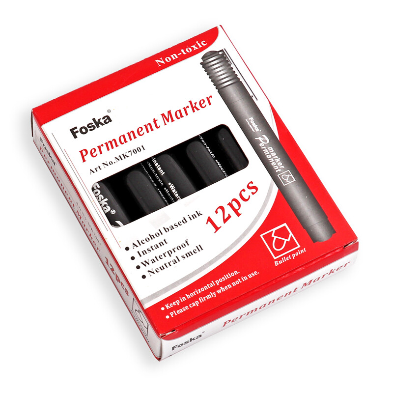 Pack of 12 Red Bullet Point Tip Permanent Markers - Image 4
