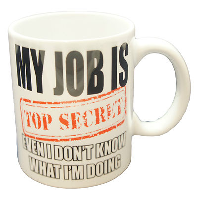 *NEU* Mein Job ist streng geheim lustige Neuheit Tee Kaffee Arbeit Büro Tasse Geschenk Witz