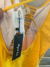 Aqua Eve yellow one piece strappy swimsuit size XXL NWT