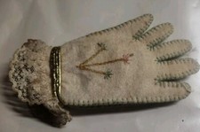 Vintage Baby Toddler Gloves Shower Boy Blue Edges Antique 4.25"