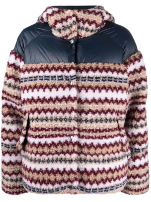 Joealla Rag NEW Rag & Bone Joella High-pile Fleece Puffer Jacket In Ivory Multi L # ...