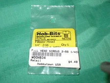 Hob-Bits #H834 - Fillister Head Screws 2-56, 1/4"
