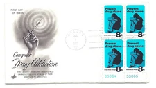 1438  Prevent Drug Abuse ArtCraft plate block FDC