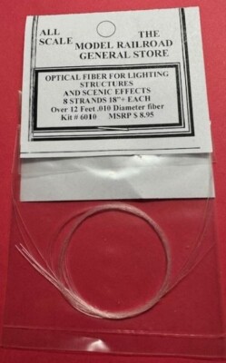 Fiber Optic 0.010 Dia (8 pc x 18'')pr pack, Structure/Scenic Lighting PN/6010-S