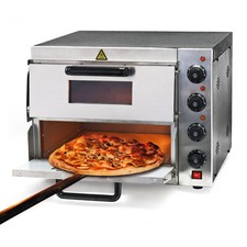 Four à pizza 3000W 2 étages Acier affiné Pierre à pizza réfractaire alimentaire