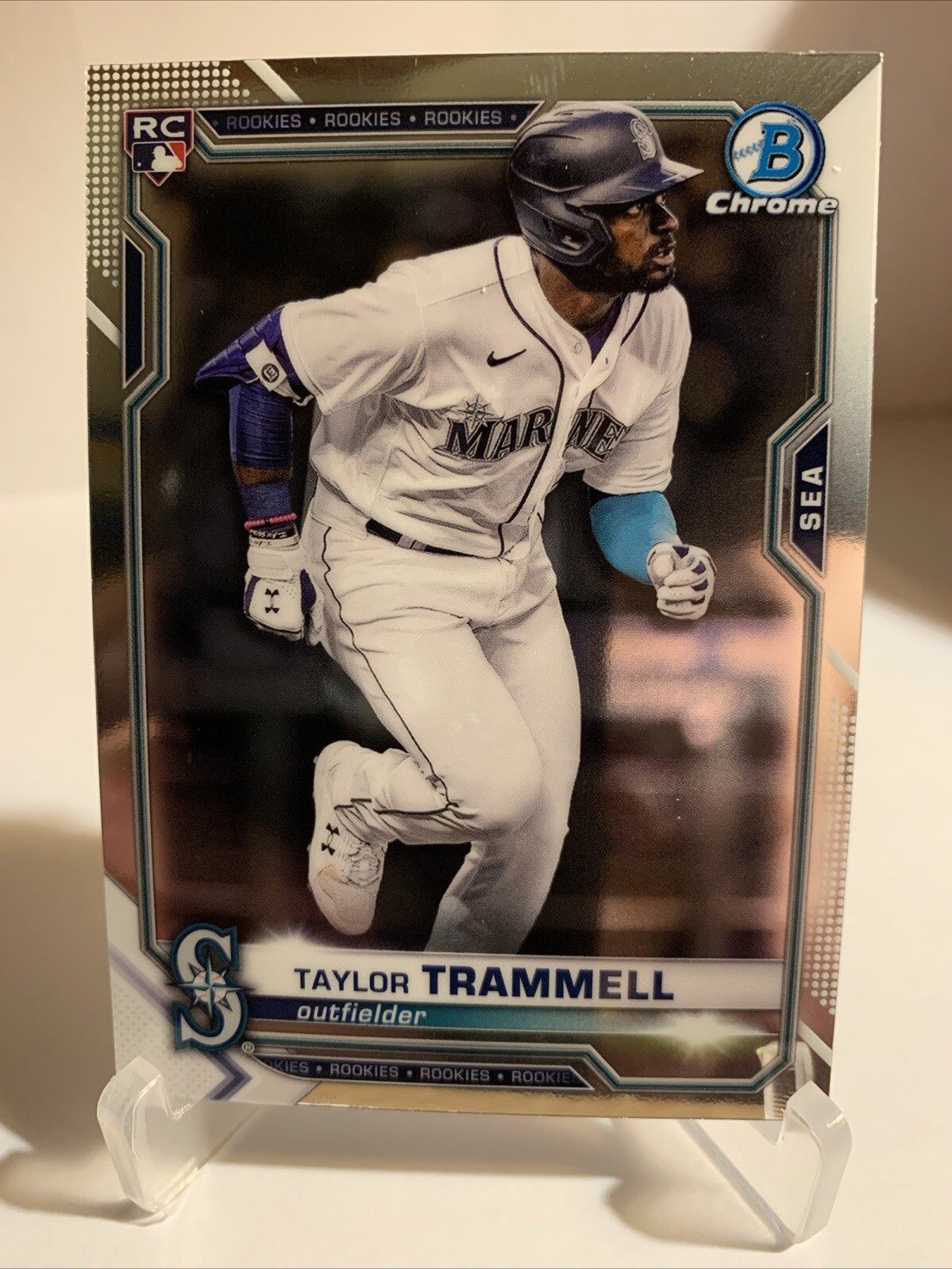 2021 Bowman Chrome Taylor Trammell No. 61 ROOKIE RC Seattle Mariners