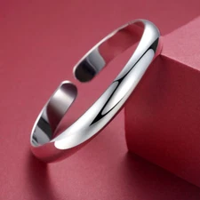 Elegant 925 Sterling Silver New Bracelet Unique Open Bracelet Bangle Cuff