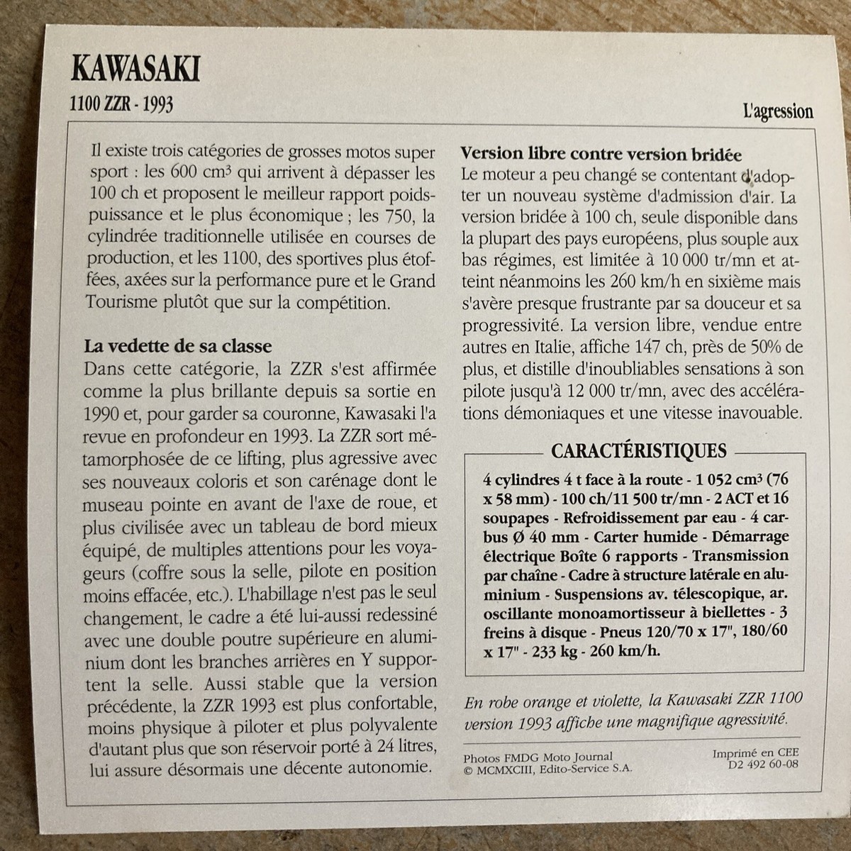 Kawasaki 1100 ZZR 1993 Motorcycle Collection Map Atlas Japan Kawasaki 1100 ZZR 1993 Motorcycle Collection Map Atlas Japan