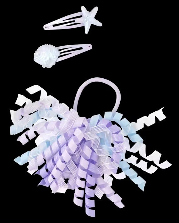 Novo 3 Gymboree Bondi Beach Concha Estrela Barrette Clipes e Laço de Cabelo PonyO Novo com etiquetas - Imagem 2 de 2