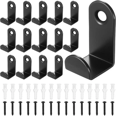 15x Wandhaken Schwarz Matt  Metall Kleiderhaken Garderobe Handtuchhaken Set - Bild 1 von 4
