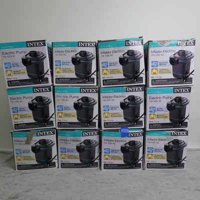 Lot of 12 Air Pumps Intex Electric Portable Quick-Fill Multipurpose Etc. 120v AC