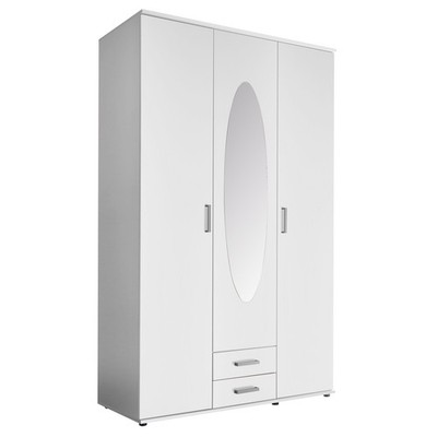 clever pick Drehtürenschrank - weiß - Spiegel - 195 cm Kleiderschrank Schrank