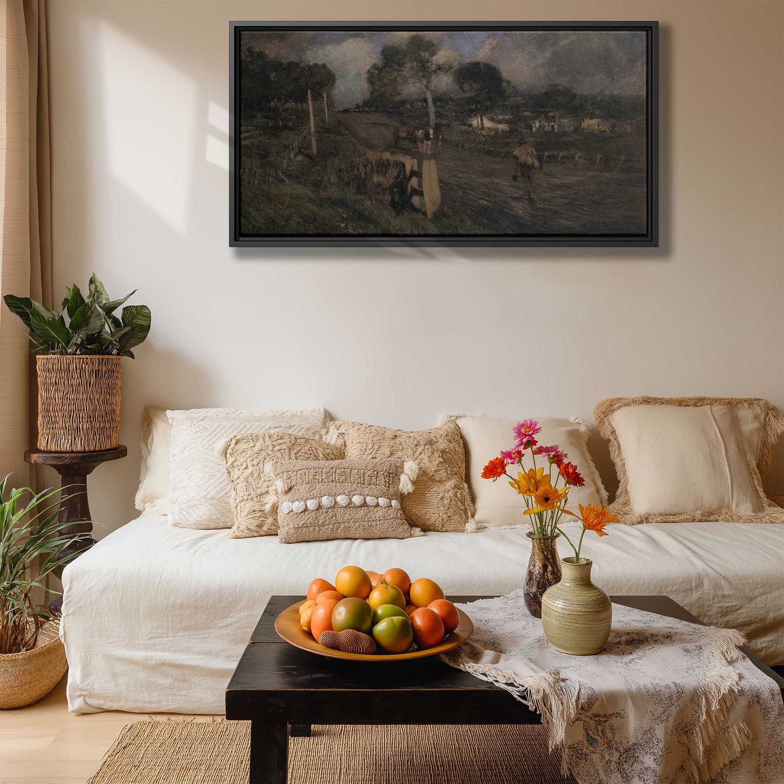 Rural Countryside Animal Farm Canvas Print Vintage Wall Art Decor Rustic Artwork