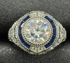 Vintage 3Ct Art Deco Style Lab Created Diamond 14K White Gold FN Engagement Ring