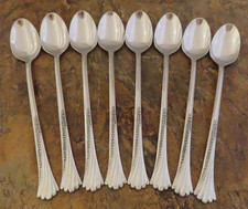Oneida Spring Glen 8 Iced Tea Spoons Distinction Deluxe Stainless Flatware Lot N