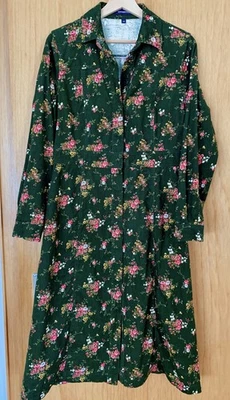Highmoor (Frankonia) Damen Kleid Feincord Blumenmuster oliv 38/40 fast wie neu - Bild 1 von 4