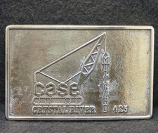 XB13153 VINTAGE 1970s CASE MILLGARD CRYSTAL RIVER HEAVY MACHINERY BELT BUCKLE