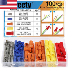 100PCS Wire Connectors Nuts Electric Wire Caps Insulating Insert Twist Electrica