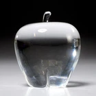 Steuben Art Glass Crystal Signed Apple Teacher Gift Paperweight Figurine 4" B