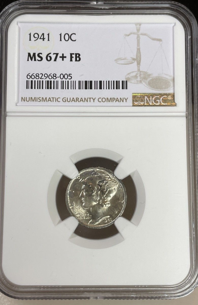 1941 Mercury Dime NGC MS67+FB Full Bands! High End Gem++ | eBay
