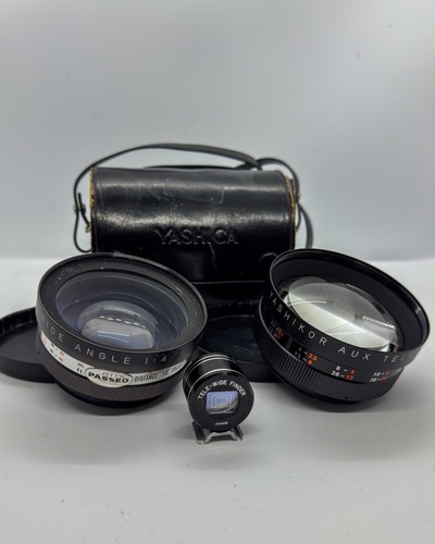 Yashica Yashikor Auxiliary Wide & Telephoto Lens Set W/ Tele-Wide Finder & Case