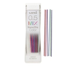 Uni Mechanical Pencil Lead NanoDia Color Assorted 0.5mm 20 Leads Refill Mix