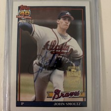 2025 Topps Archives John Smoltz 1991 Buyback On Card Auto SSP /30 Braves HoF